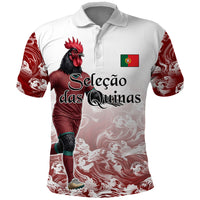 Personalized Portugal Football Selecao das Quinas Polo Shirt Rooster Mascot Patriotic Ornate