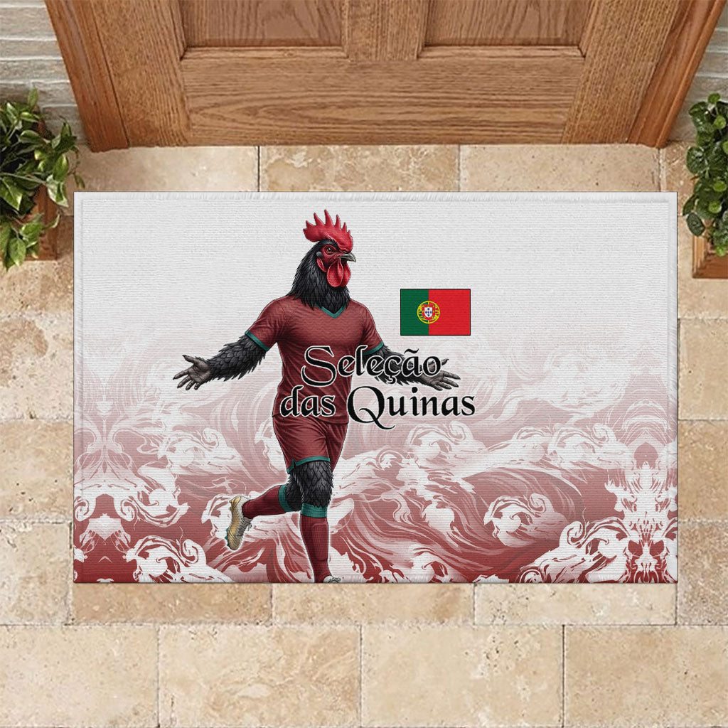 Portugal Football Selecao das Quinas Rubber Doormat Rooster Mascot Patriotic Ornate