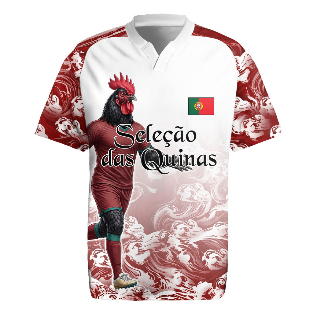 Personalized Portugal Football Selecao das Quinas Rugby Jersey Rooster Mascot Patriotic Ornate