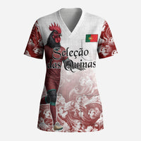Personalized Portugal Football Selecao das Quinas Scrub Top Rooster Mascot Patriotic Ornate