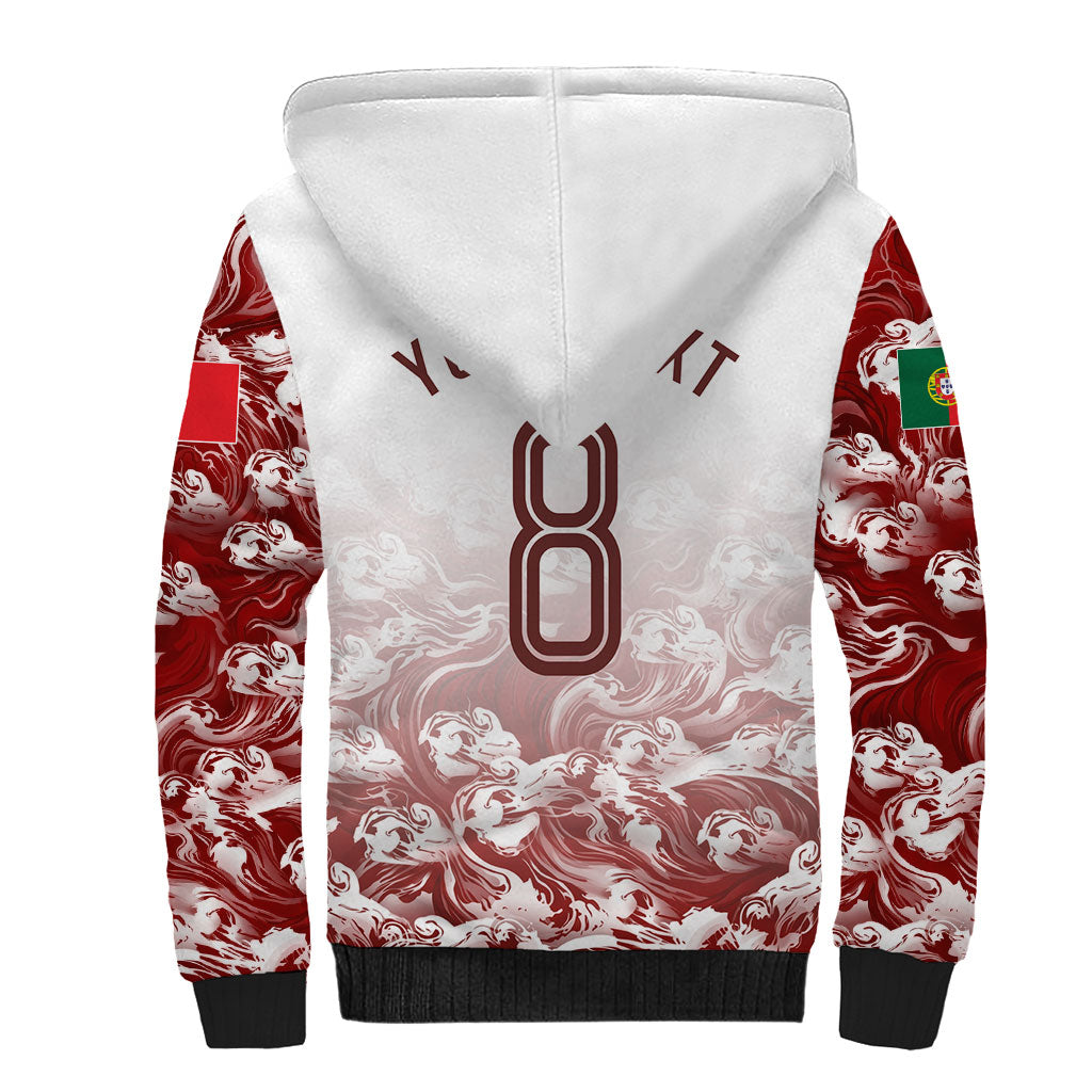 Personalized Portugal Football Selecao das Quinas Sherpa Hoodie Rooster Mascot Patriotic Ornate