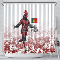 Portugal Football Selecao das Quinas Shower Curtain Rooster Mascot Patriotic Ornate