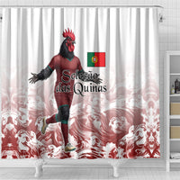 Portugal Football Selecao das Quinas Shower Curtain Rooster Mascot Patriotic Ornate