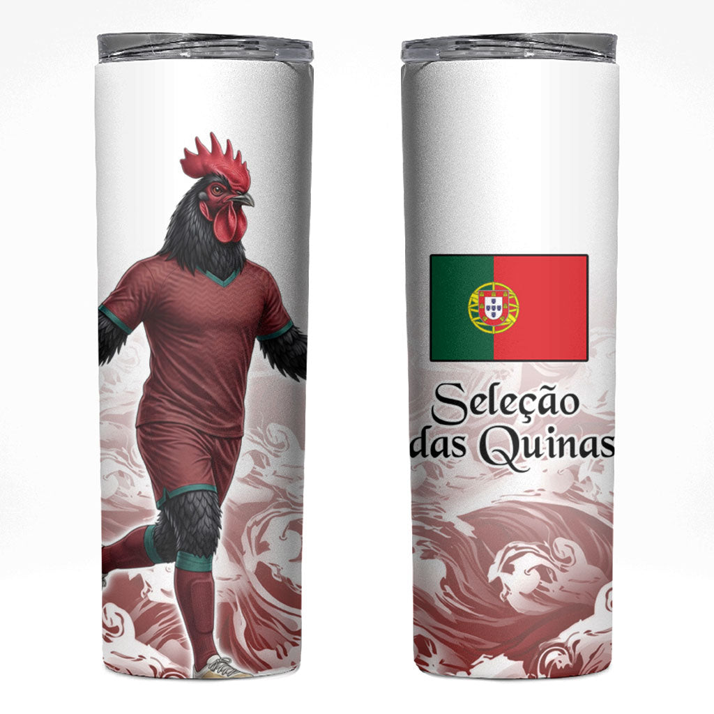 Portugal Football Selecao das Quinas Skinny Tumbler Rooster Mascot Patriotic Ornate
