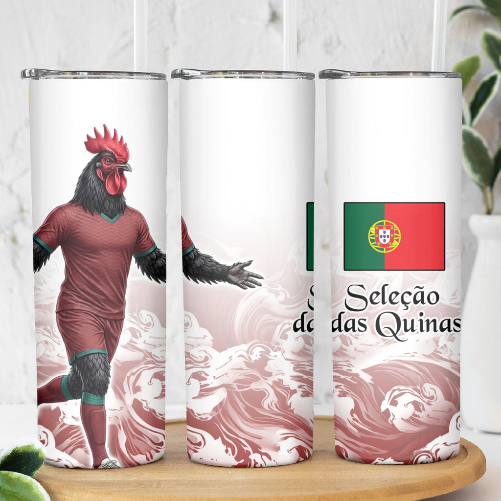 Portugal Football Selecao das Quinas Skinny Tumbler Rooster Mascot Patriotic Ornate