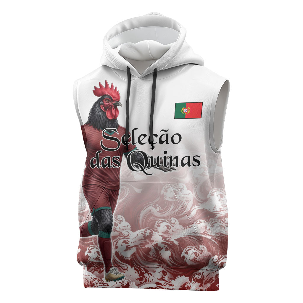 Personalized Portugal Football Selecao das Quinas Sleeveless Hoodie Rooster Mascot Patriotic Ornate