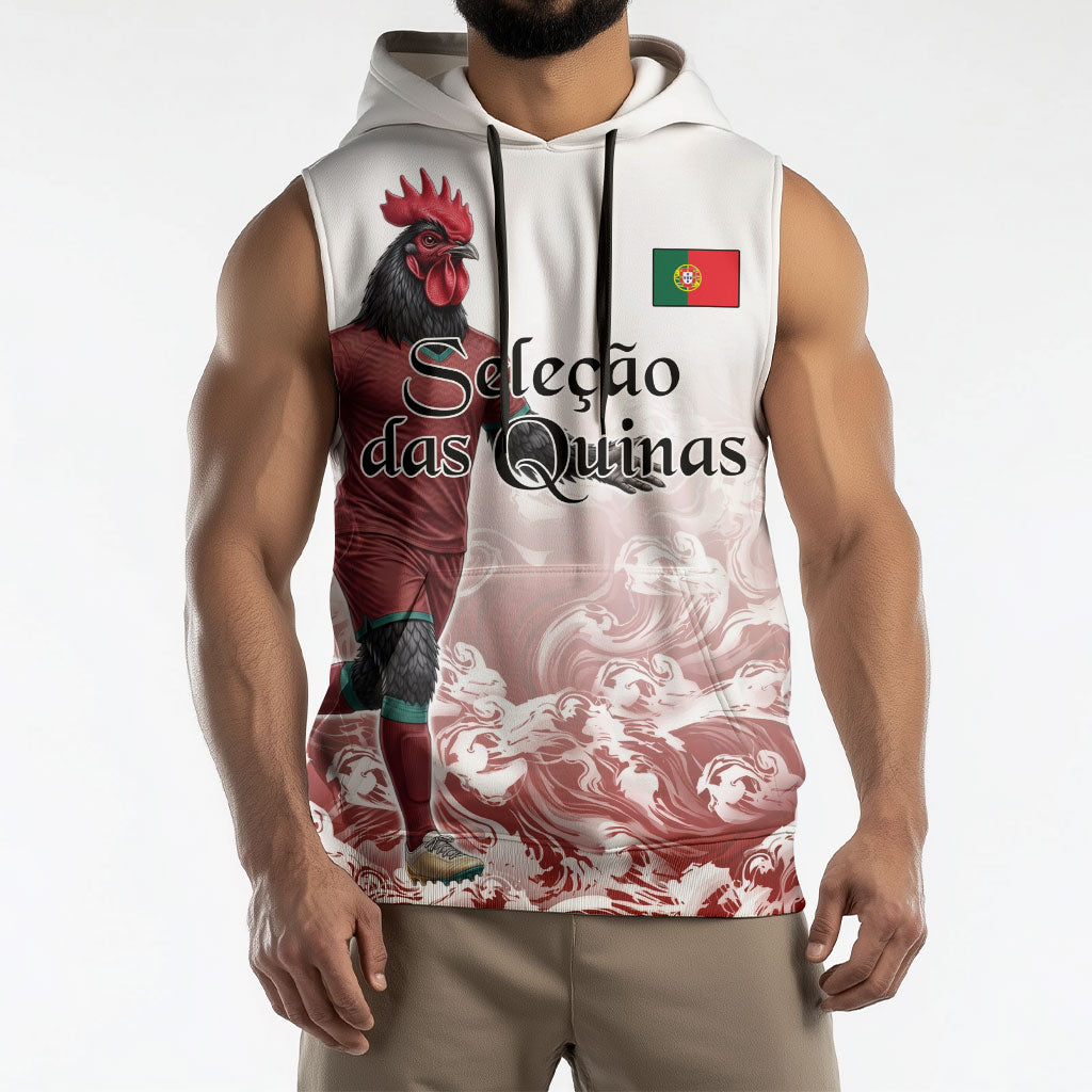 Personalized Portugal Football Selecao das Quinas Sleeveless Hoodie Rooster Mascot Patriotic Ornate