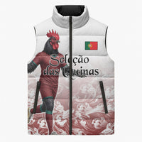 Personalized Portugal Football Selecao das Quinas Sleeveless Puffer Jacket Rooster Mascot Patriotic Ornate