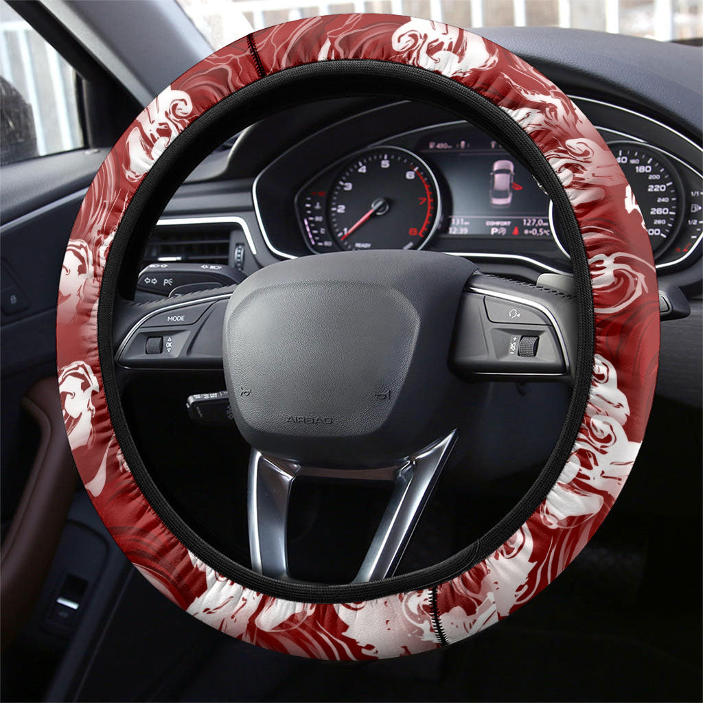 Portugal Football Selecao das Quinas Steering Wheel Cover Rooster Mascot Patriotic Ornate