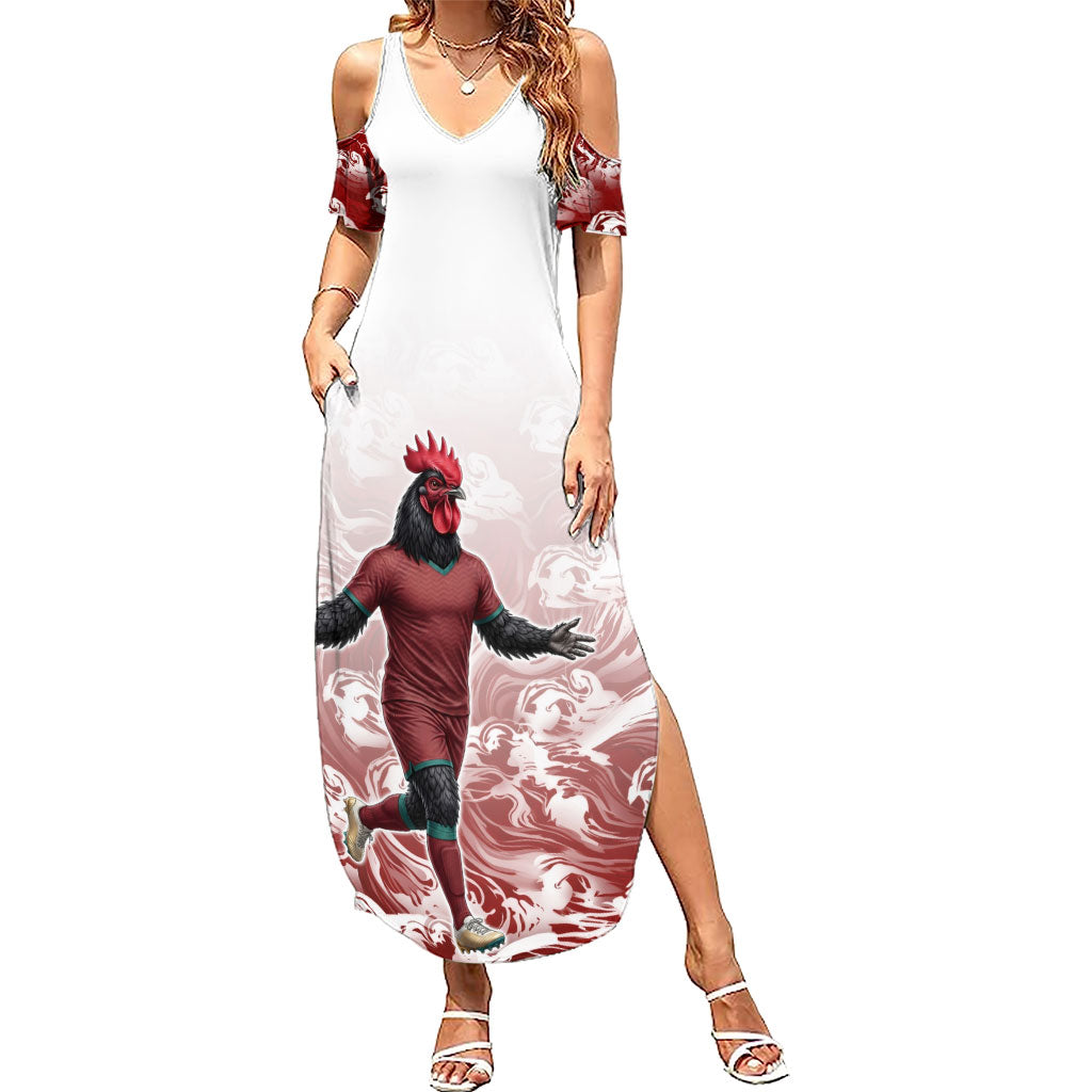 Portugal Football Selecao das Quinas Summer Maxi Dress Rooster Mascot Patriotic Ornate