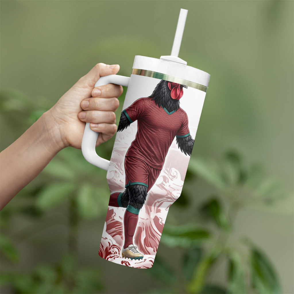 Portugal Football Selecao das Quinas Tumbler With Handle Rooster Mascot Patriotic Ornate