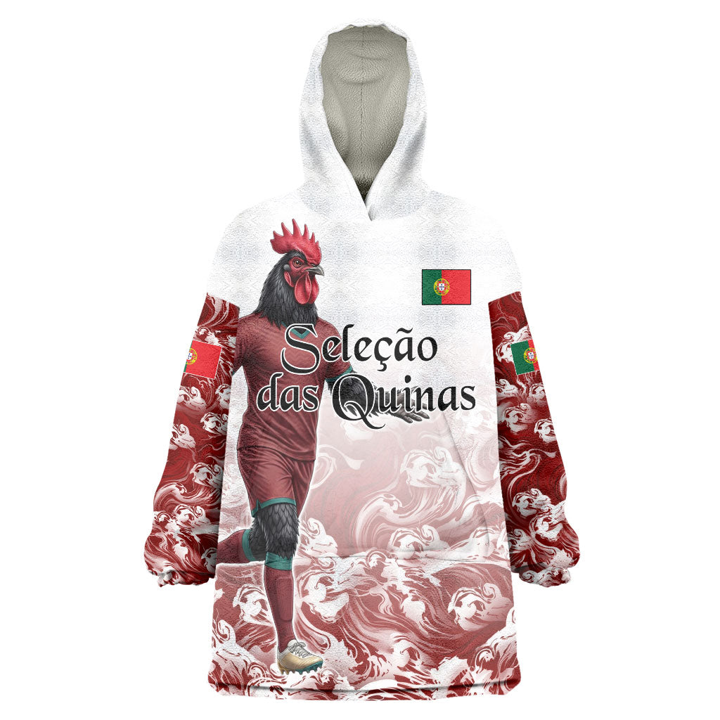 Personalized Portugal Football Selecao das Quinas Wearable Blanket Hoodie Rooster Mascot Patriotic Ornate