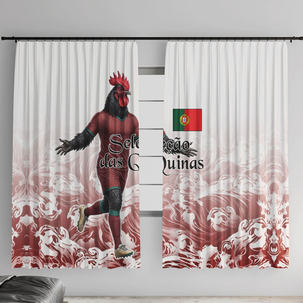 Portugal Football Selecao das Quinas Window Curtain Rooster Mascot Patriotic Ornate