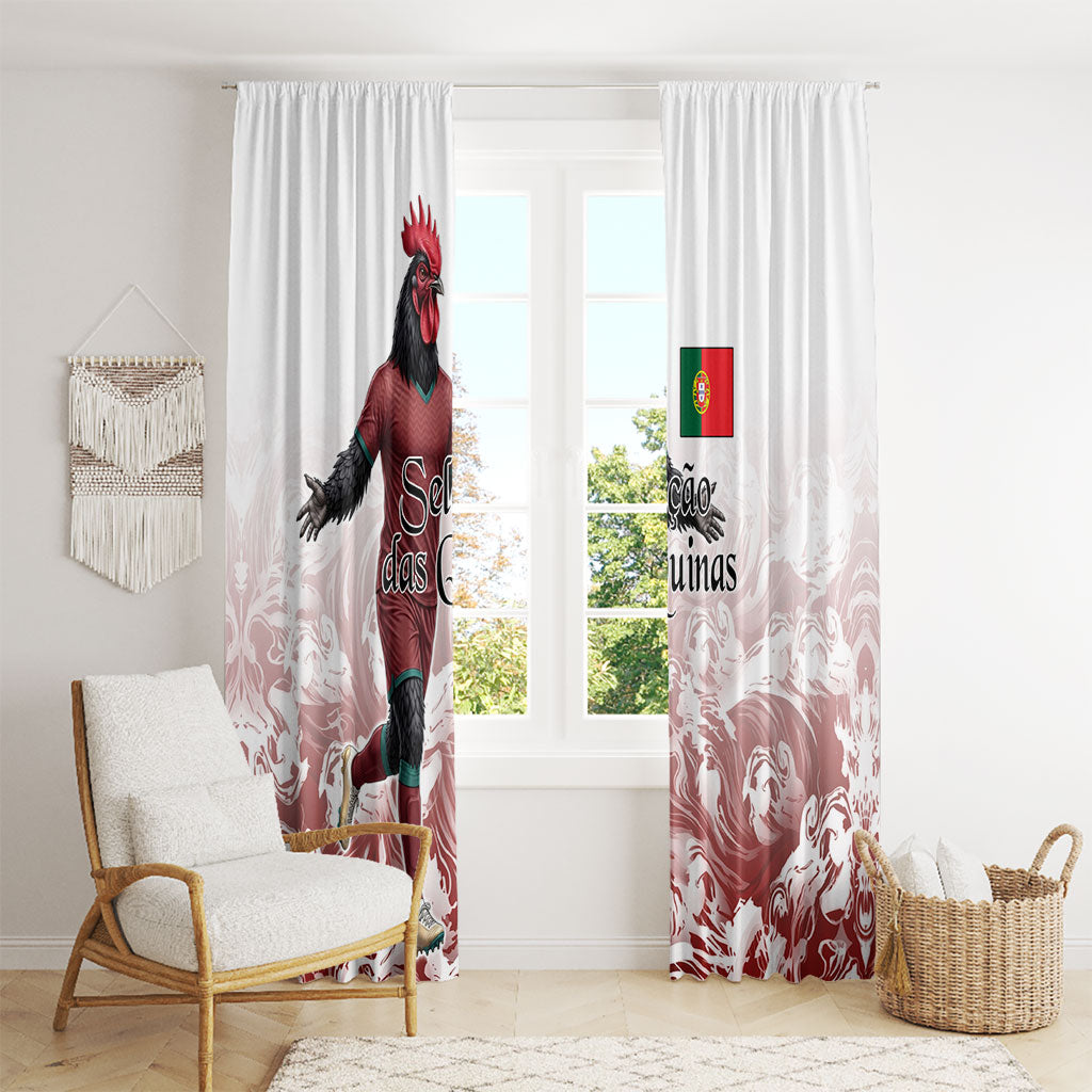 Portugal Football Selecao das Quinas Window Curtain Rooster Mascot Patriotic Ornate
