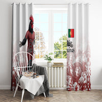 Portugal Football Selecao das Quinas Window Curtain Rooster Mascot Patriotic Ornate