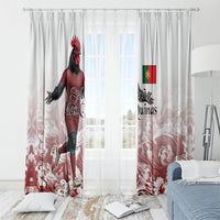 Portugal Football Selecao das Quinas Window Curtain Rooster Mascot Patriotic Ornate