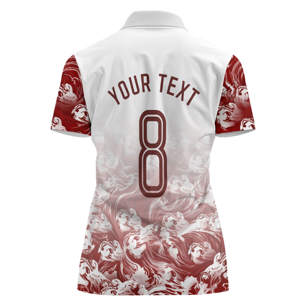 Personalized Portugal Football Selecao das Quinas Women Polo Shirt Rooster Mascot Patriotic Ornate