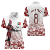 Personalized Portugal Football Selecao das Quinas Women Polo Shirt Rooster Mascot Patriotic Ornate