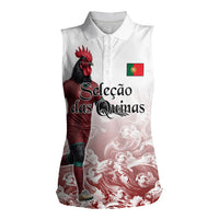 Personalized Portugal Football Selecao das Quinas Women Sleeveless Polo Shirt Rooster Mascot Patriotic Ornate
