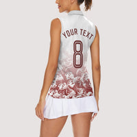 Personalized Portugal Football Selecao das Quinas Women Sleeveless Polo Shirt Rooster Mascot Patriotic Ornate