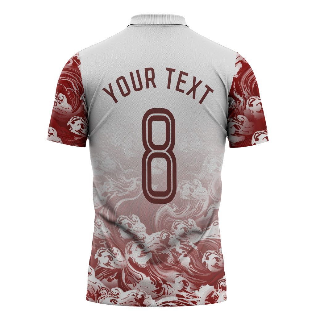Personalized Portugal Football Selecao das Quinas Zipper Polo Shirt Rooster Mascot Patriotic Ornate