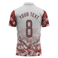 Personalized Portugal Football Selecao das Quinas Zipper Polo Shirt Rooster Mascot Patriotic Ornate