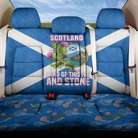 Scotland Back Car Seat Cover with Blue Saltire Flag with Thistle Flowers Highland Landscape and Land of Thistle and Stone - Wonder Print Shop