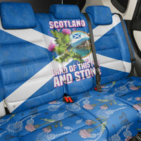 Scotland Back Car Seat Cover with Blue Saltire Flag with Thistle Flowers Highland Landscape and Land of Thistle and Stone - Wonder Print Shop