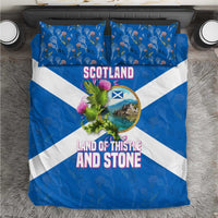 Scotland Bedding Set with Blue Saltire Flag with Thistle Flowers Highland Landscape and Land of Thistle and Stone - Wonder Print Shop