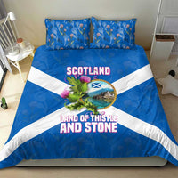 Scotland Bedding Set with Blue Saltire Flag with Thistle Flowers Highland Landscape and Land of Thistle and Stone - Wonder Print Shop