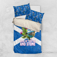 Scotland Bedding Set with Blue Saltire Flag with Thistle Flowers Highland Landscape and Land of Thistle and Stone - Wonder Print Shop