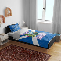 Scotland Bedding Set with Blue Saltire Flag with Thistle Flowers Highland Landscape and Land of Thistle and Stone - Wonder Print Shop