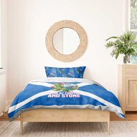 Scotland Bedding Set with Blue Saltire Flag with Thistle Flowers Highland Landscape and Land of Thistle and Stone - Wonder Print Shop