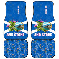 Scotland Car Mats with Blue Saltire Flag with Thistle Flowers Highland Landscape and Land of Thistle and Stone - Wonder Print Shop