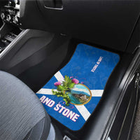 Scotland Car Mats with Blue Saltire Flag with Thistle Flowers Highland Landscape and Land of Thistle and Stone - Wonder Print Shop