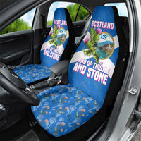 Scotland Car Seat Cover with Blue Saltire Flag with Thistle Flowers Highland Landscape and Land of Thistle and Stone - Wonder Print Shop