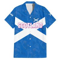 Scotland Family Matching Puletasi and Hawaiian Shirt with Blue Saltire Flag with Thistle Flowers Highland Landscape and Land of Thistle and Stone - Wonder Print Shop