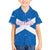 Scotland Kid Hawaiian Shirt with Blue Saltire Flag with Thistle Flowers Highland Landscape and Land of Thistle and Stone - Wonder Print Shop