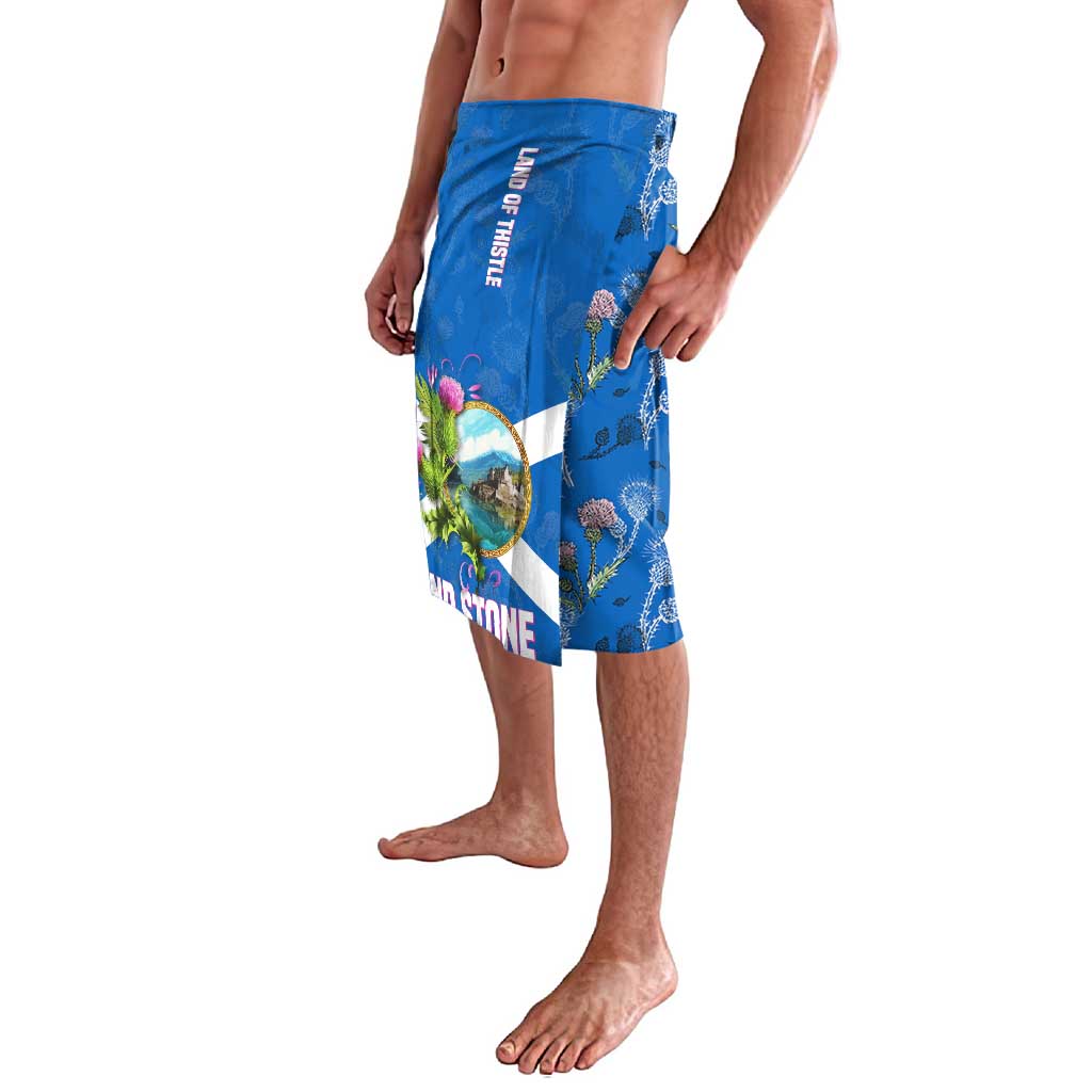 Scotland Lavalava with Blue Saltire Flag with Thistle Flowers Highland Landscape and Land of Thistle and Stone - Wonder Print Shop