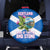 Scotland Spare Tire Cover with Blue Saltire Flag with Thistle Flowers Highland Landscape and Land of Thistle and Stone - Wonder Print Shop