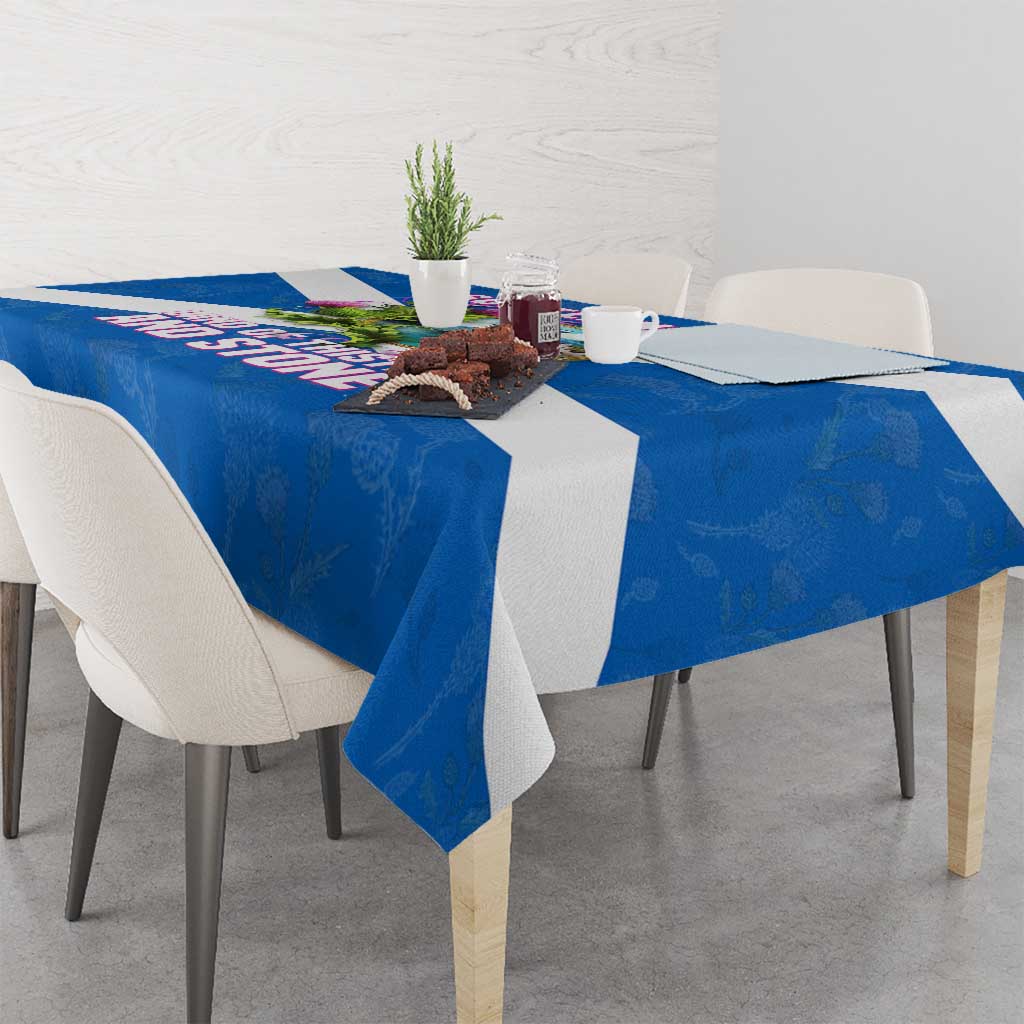 Scotland Tablecloth with Blue Saltire Flag with Thistle Flowers Highland Landscape and Land of Thistle and Stone - Wonder Print Shop