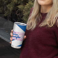 Scotland Tumbler Cup with Blue Saltire Flag with Thistle Flowers Highland Landscape and Land of Thistle and Stone - Wonder Print Shop