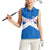 Scotland Women Sleeveless Polo Shirt with Blue Saltire Flag with Thistle Flowers Highland Landscape and Land of Thistle and Stone - Wonder Print Shop