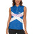 Scotland Women Sleeveless Polo Shirt with Blue Saltire Flag with Thistle Flowers Highland Landscape and Land of Thistle and Stone - Wonder Print Shop