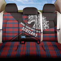Scotland Back Car Seat Cover with Red Blue Tartan Pattern with Unicorn Illustration Saltire Flag and Where Tartan Meets Myth Quote Design - Wonder Print Shop