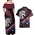 Scotland Couples Matching Off Shoulder Maxi Dress and Hawaiian Shirt with Red Blue Tartan Pattern with Unicorn Illustration Saltire Flag and Where Tartan Meets Myth Quote Design - Wonder Print Shop