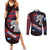 Scotland Couples Matching Summer Maxi Dress and Long Sleeve Button Shirt with Red Blue Tartan Pattern with Unicorn Illustration Saltire Flag and Where Tartan Meets Myth Quote Design - Wonder Print Shop