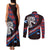 Scotland Couples Matching Tank Maxi Dress and Long Sleeve Button Shirt with Red Blue Tartan Pattern with Unicorn Illustration Saltire Flag and Where Tartan Meets Myth Quote Design - Wonder Print Shop