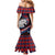 Scotland Family Matching Mermaid Dress and Hawaiian Shirt with Red Blue Tartan Pattern with Unicorn Illustration Saltire Flag and Where Tartan Meets Myth Quote Design - Wonder Print Shop