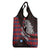 Scotland Grocery Bag with Red Blue Tartan Pattern with Unicorn Illustration Saltire Flag and Where Tartan Meets Myth Quote Design - Wonder Print Shop